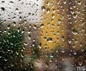 Puzzle Yυάλινο παράθυρο βροχή
